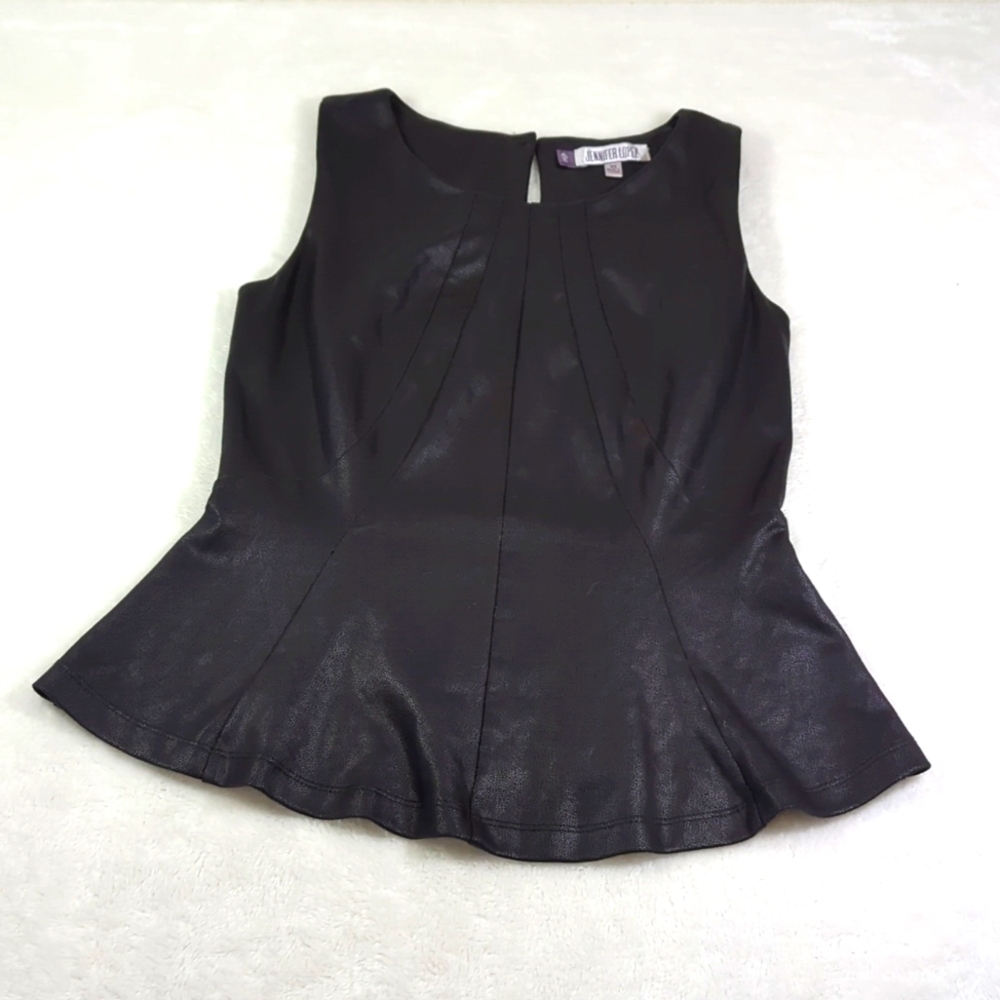 Jennifer Lopez XS/S peplum faux leather top